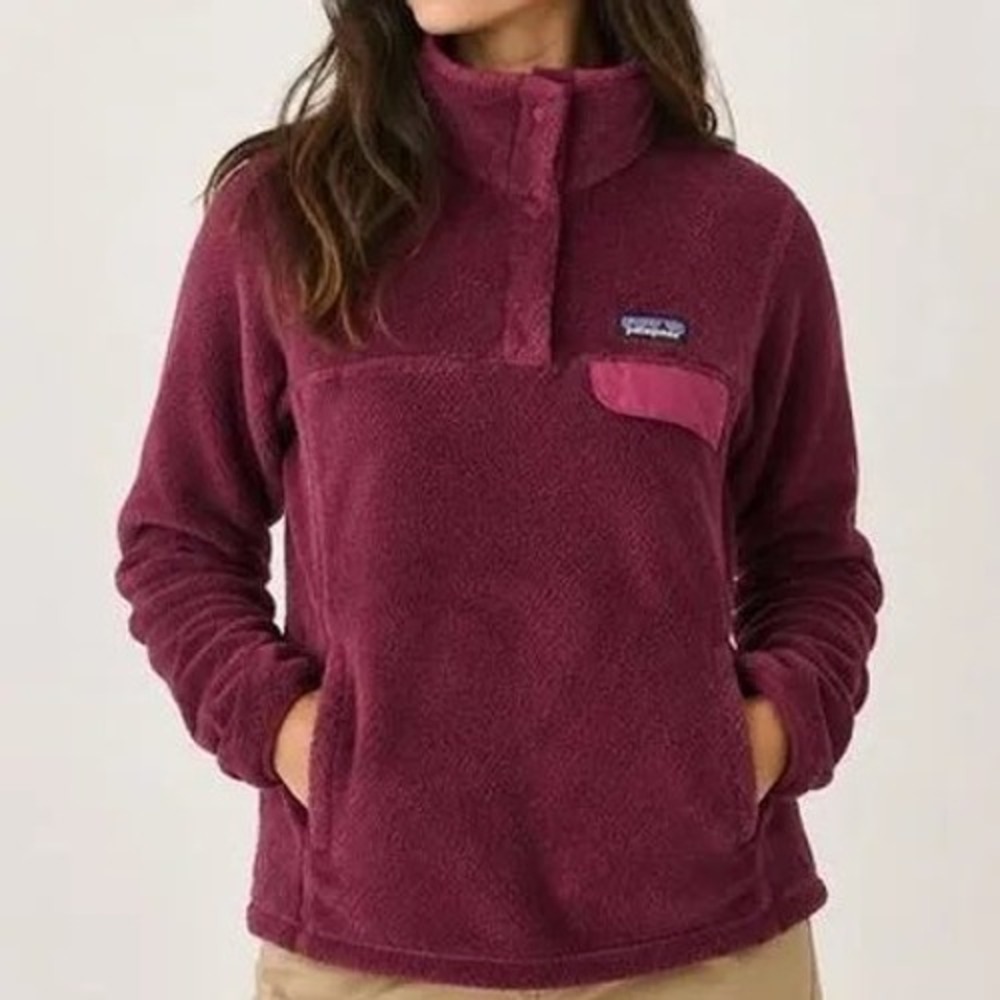 Patagonia Re-Tool Snap-T Fleece Pullover Burgundy Maroon XL 25443